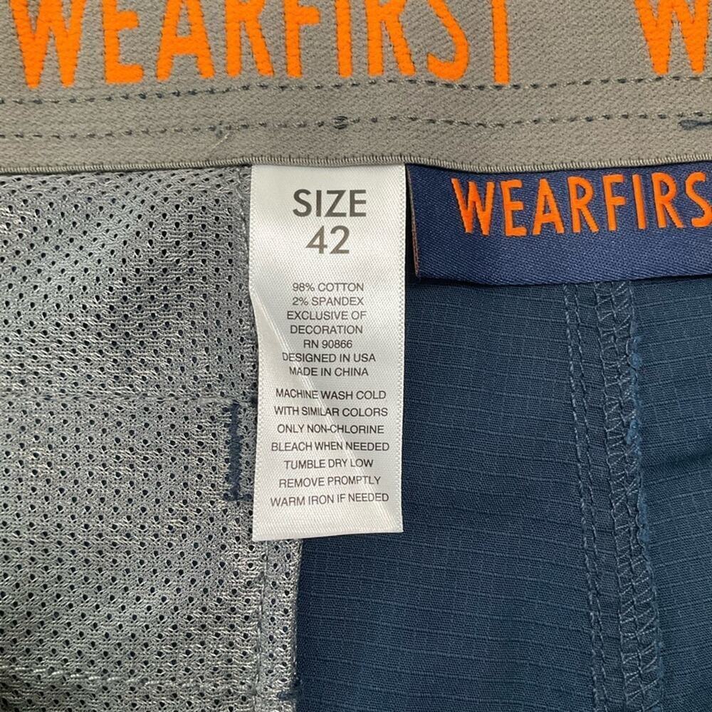 WearFirst Mens’ Cargo Shorts Blue Size 42 NWT - Picture 8 of 8